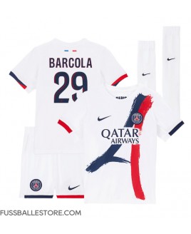 Günstige Paris Saint-Germain Bradley Barcola #29 Auswärts Trikotsatzt Kinder 2024-25 Kurzarm (+ Kurze Hosen)